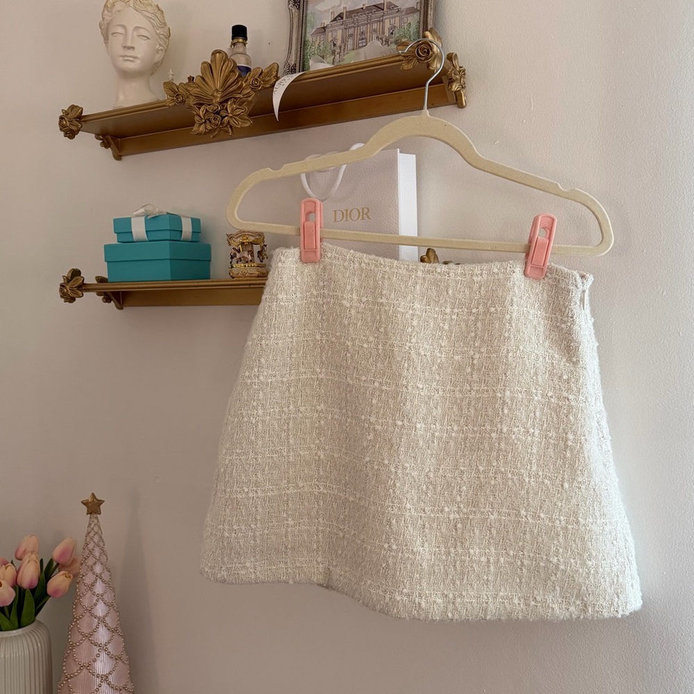 Abercrombie & Fitch Cream Tweed Skirt
